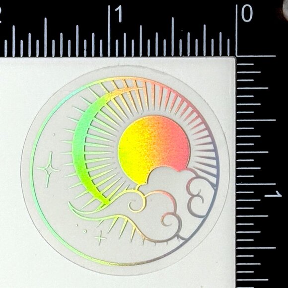 🌀10/$10🌀 Silver Celestial Holographic Translucent Waterproof Vinyl Sticker - Picture 1 of 1